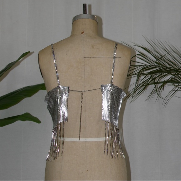 FOREVER21 Silver Crop top - Picture 3 of 4